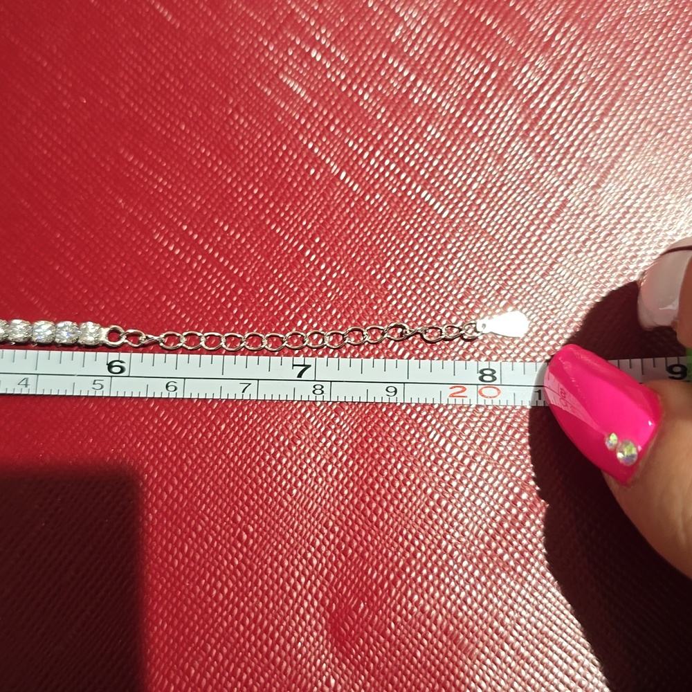 Silver Moissanite Bracelet Adjustable NWT GIFTABLE - Picture 7 of 9